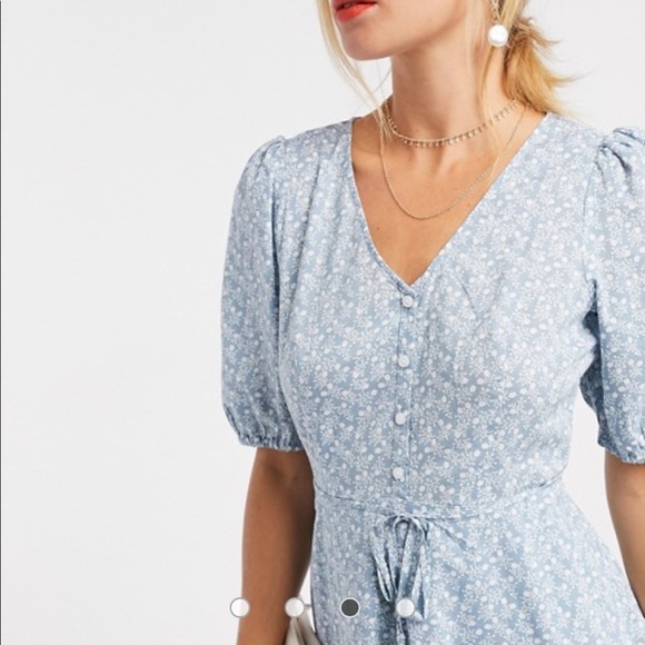 NWT & Other Stories Cotton Floral Tie Waist Dress - Picture 5 of 6